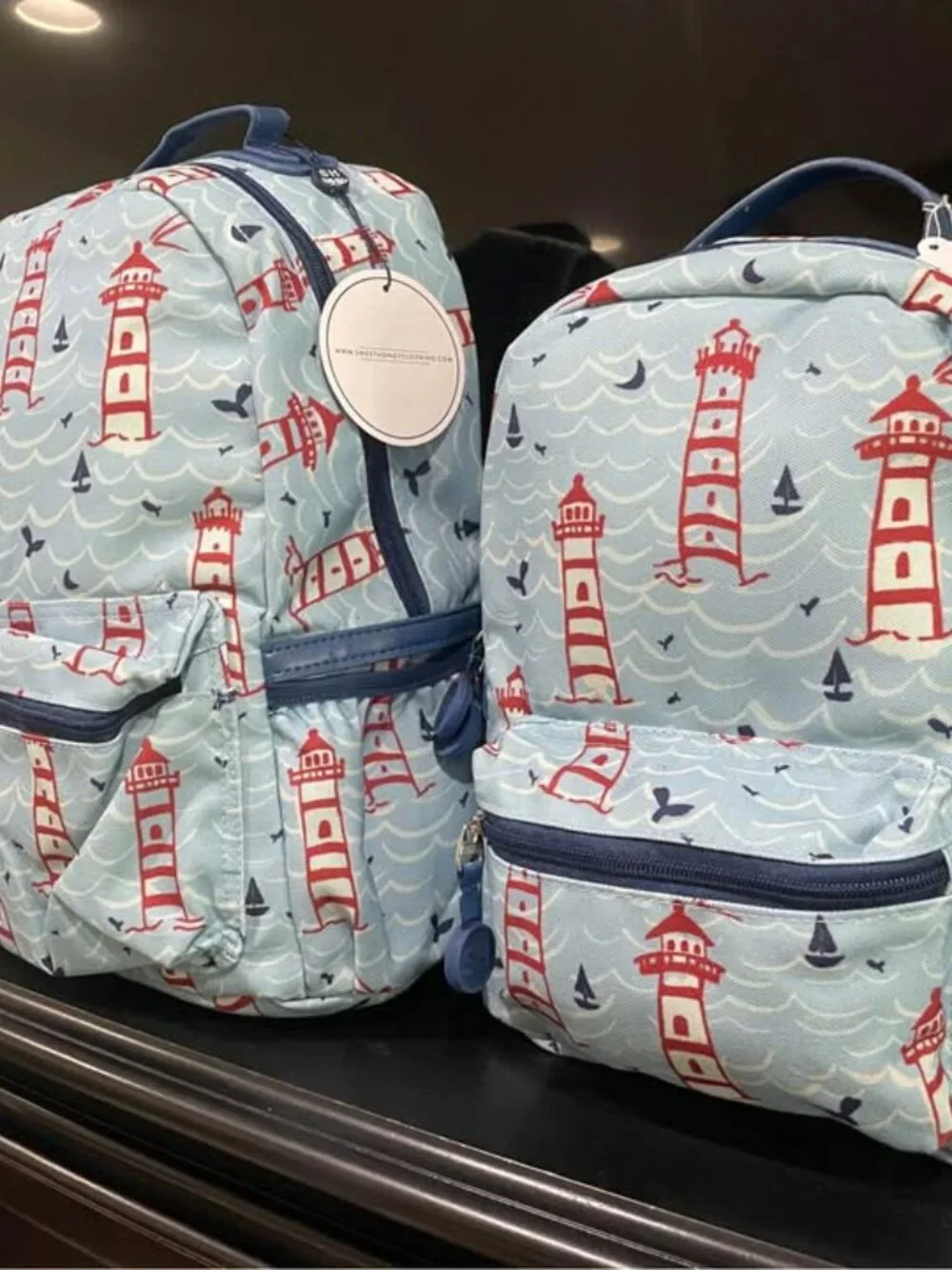 New SweetHoney Lighthouses Blue Backpack & Insulated Mini Bag Lunch Tote Cooler